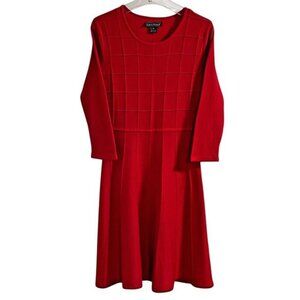 Jessica Howard Red Fit & Flare Sweater Dress SIZE-MEDIUM